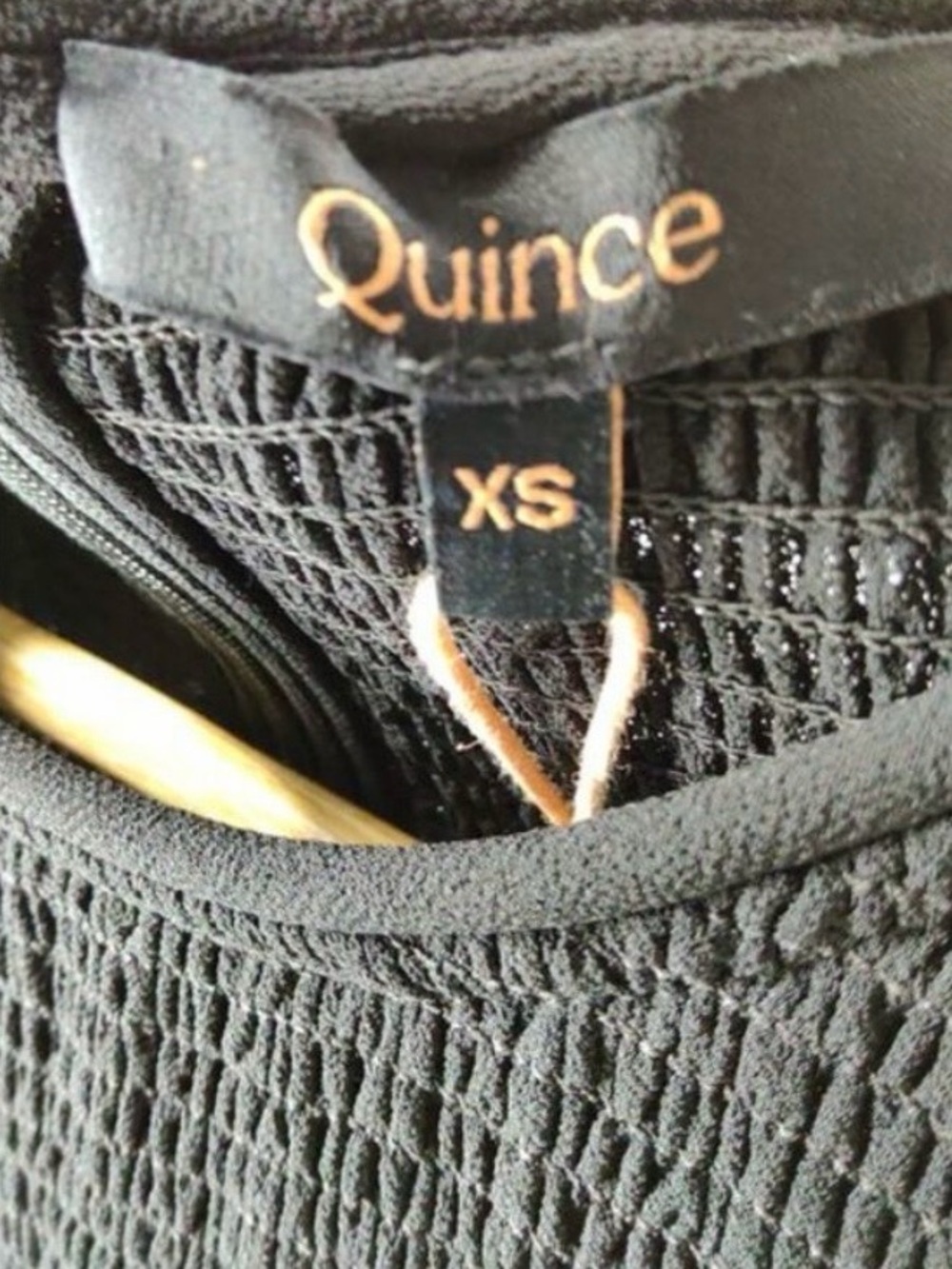 Quince NWT Chiffon Smocked Cropped Blouse - Size XS - Black - Picture 3 of 3